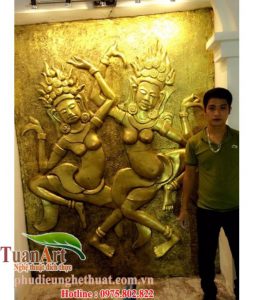 Tranh phù điêu thiếu nữ ashara cho nhà hàng Ấn Độ 1 phu-dieu-thieu-nu-apsara-01