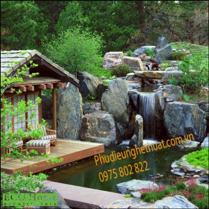 Tiểu cảnh thác nước quán cafe đẹp ấn tượng 1 tieu-canh-dep-nhat