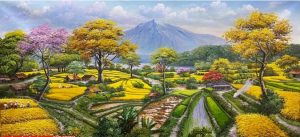 vẽ tranh tường phòng khách