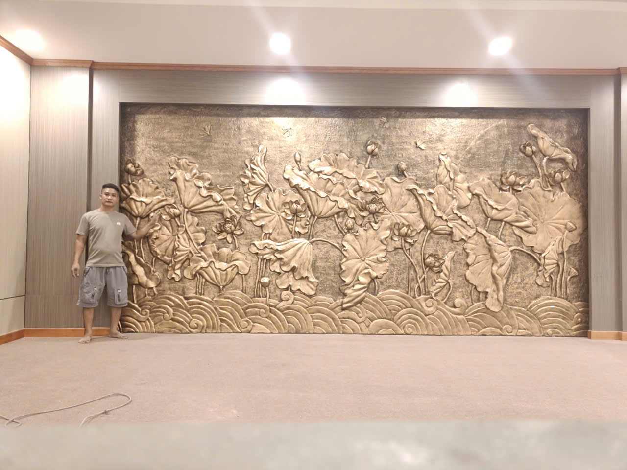 tranh phù điêu giả đồng tuấn art