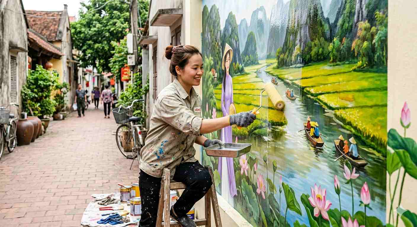 sơn phủ bóng bảo vệ tranh tường