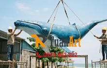 điêu khắc mô hình cá voi bằng xốp