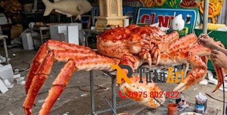  điêu khắc mô hình con Cua Biển hoàng đế  bằng xốp