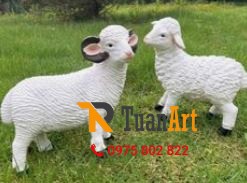mô hình xốp con Cừu  màu trắng